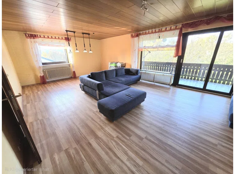 Wohnzimmer mit Zugang Balkon EG