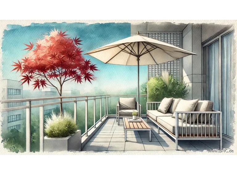 Zeichnung vom Balkon