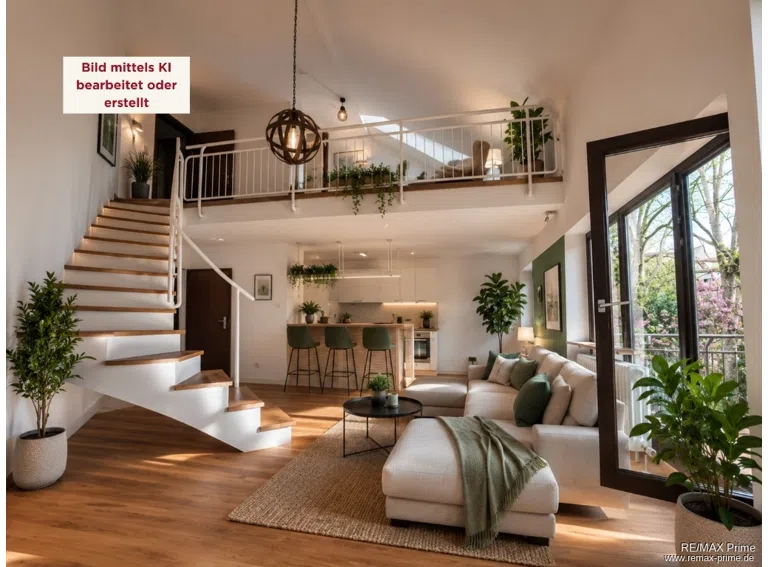 Virtuelles Home Staging. Möblierung und Dekoration sind nicht Bestandteil des Angebots