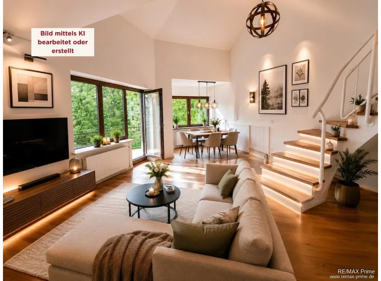 Virtuelles Home Staging. Möblierung und Dekoration sind nicht Bestandteil des Angebots
