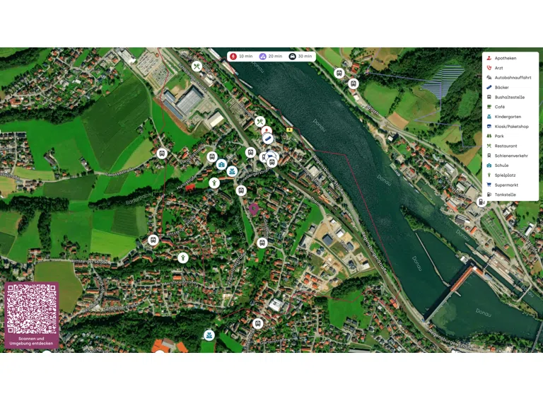 Lageplan-Fischerstrasse 1, 94036 Passau, Deutschland-Kartenausschnitte (1)