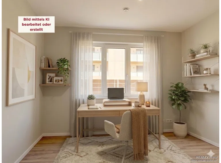 Virtuelles Home Staging. Möbelierung und Dekoration sind nicht Bestandteil des Angebots.